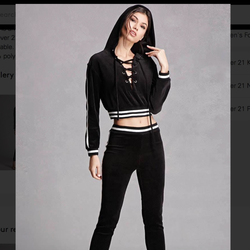 Velvet sweat suit set